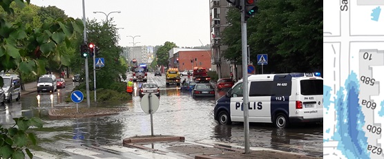 hulevesien tulvakartta auttaa kuntia, hulevesien tulvakartta auttaa kuntia